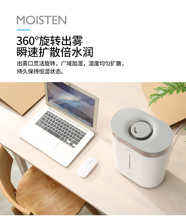 大宇（DAEWOO）DYJS-Q01 加湿器家用宿舍办公室卧室孕妇婴儿大雾量空气加湿器
