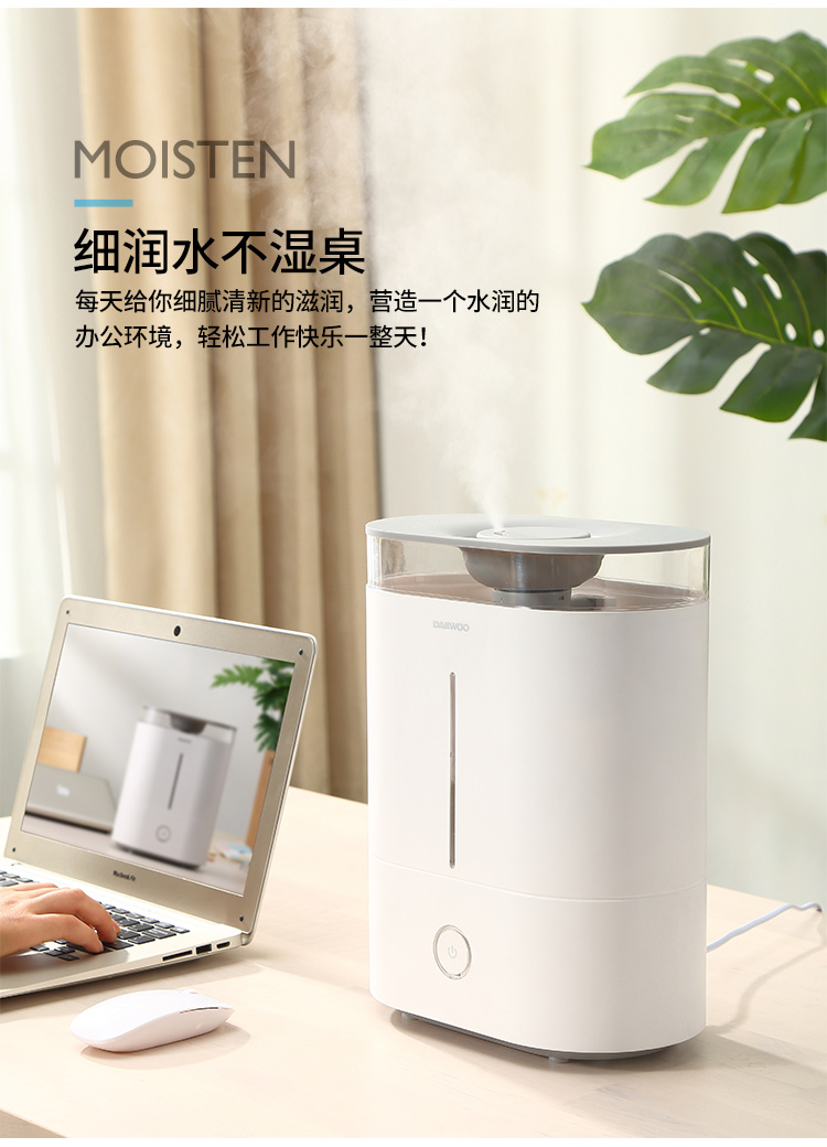 大宇（DAEWOO）DYJS-Q01 加湿器家用宿舍办公室卧室孕妇婴儿大雾量空气加湿器