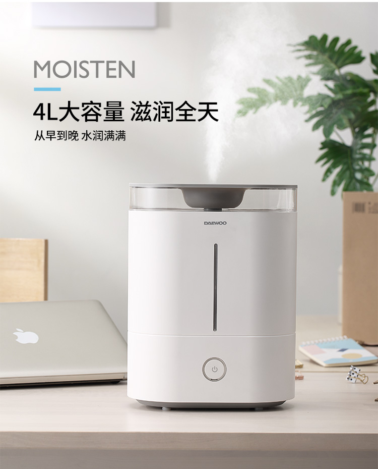 大宇（DAEWOO）DYJS-Q01 加湿器家用宿舍办公室卧室孕妇婴儿大雾量空气加湿器
