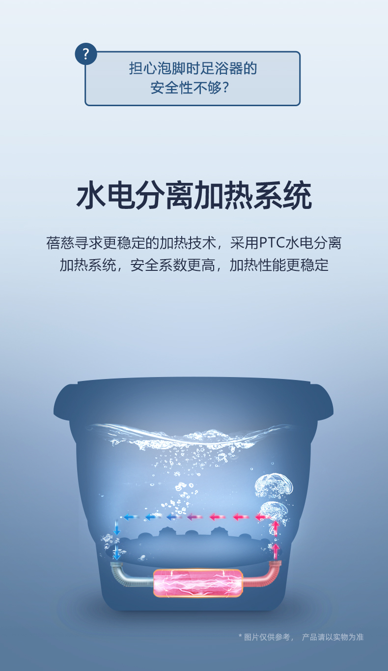 蓓慈（beici）足浴盆BZ312A1（霜露白）小风琴折叠足浴盆泡脚桶 全自动电动加热按摩（无线遥控+三档控温）