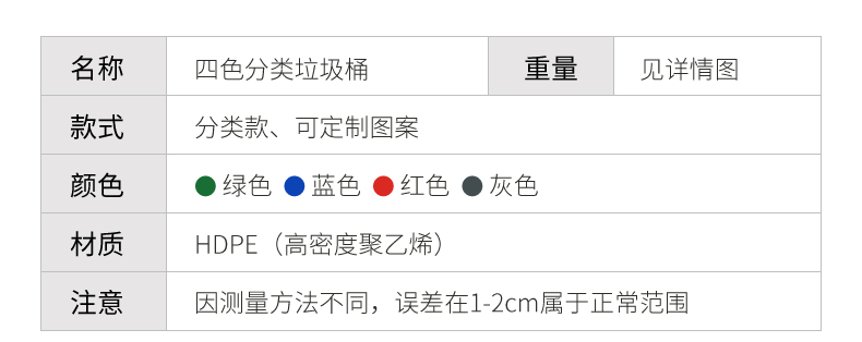 兰诗 LJT2218 普通分类款大号物业环卫垃圾桶 蓝色240L（可回收物）2个装