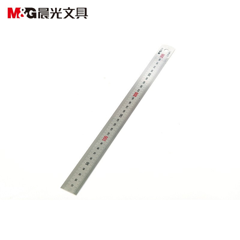晨光（M&G）钢尺 不锈钢毫米直尺300mm 学生办公绘图测量直尺 ARL96120  5把装