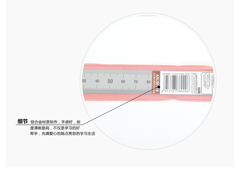 晨光（M&G）钢尺 不锈钢毫米直尺200mm 学生办公绘图测量直尺 ARL96119  5把装