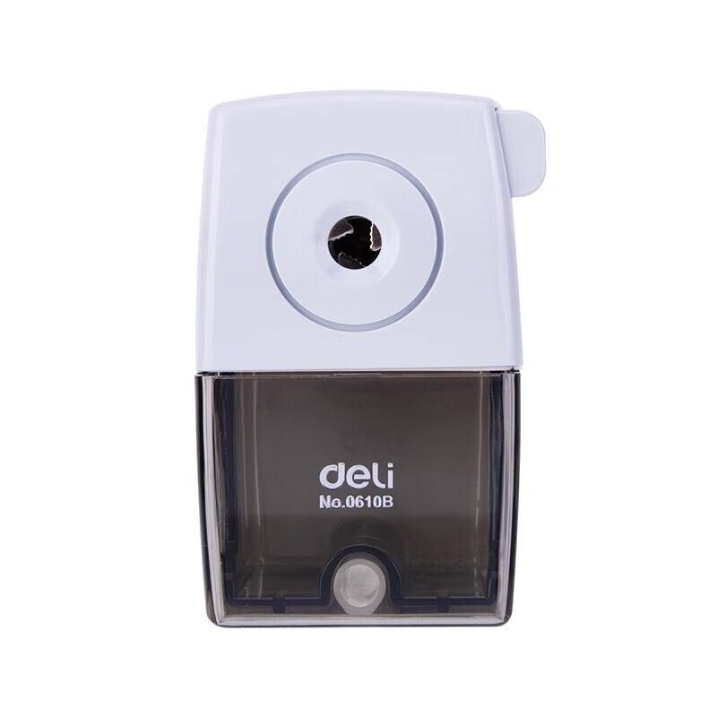 得力（deli）削笔器学生文具转笔刀手摇削笔机办公文具转笔刀（黑）0610B  1个装