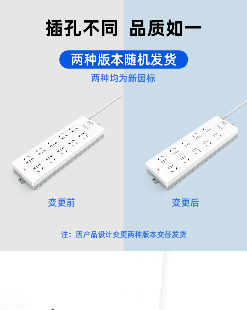 得力（deli）新国标安全插座 插排/插线板/接线板/排插  总控开关 儿童保护门 4组合孔2米 18253(02) 2个装