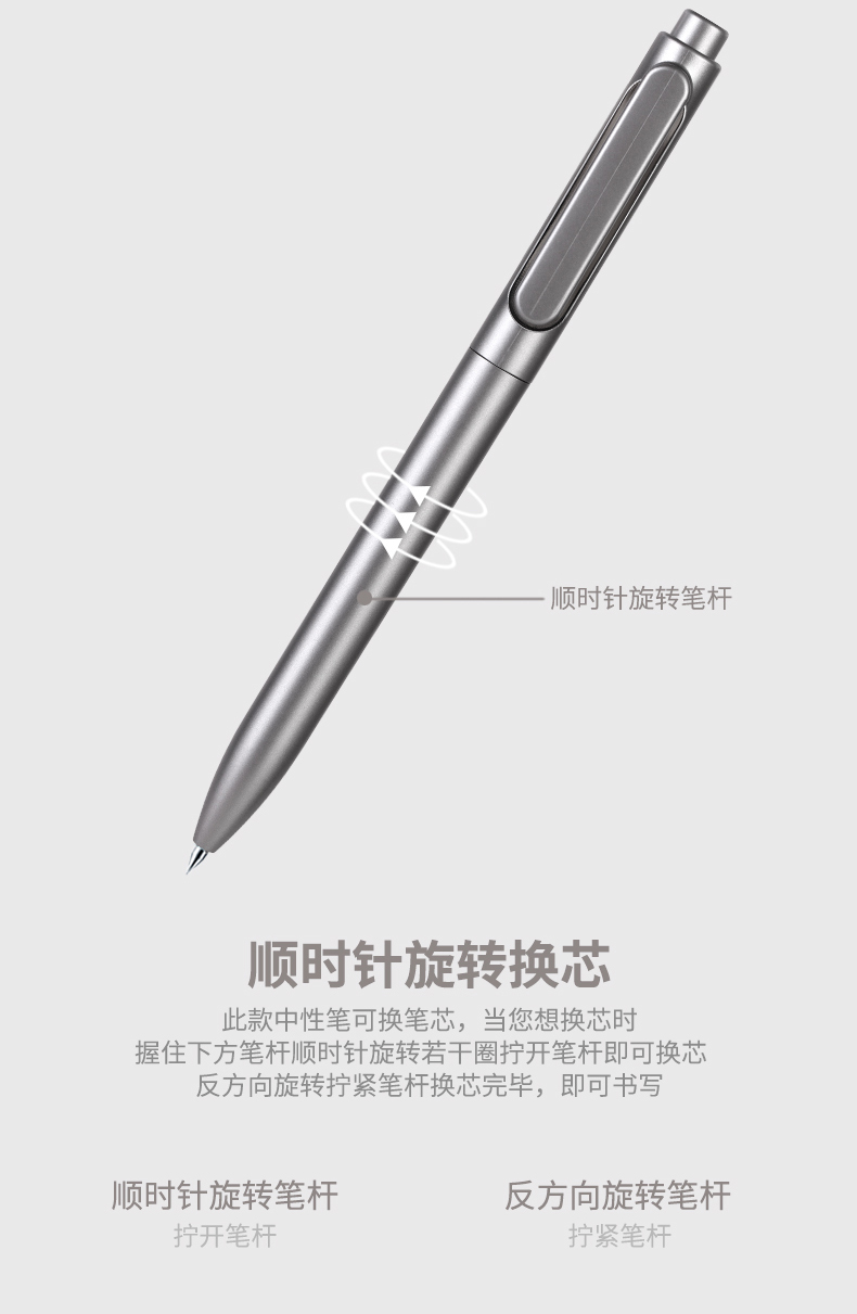 得力（deli）签字笔黑色中性笔学生文具乐素金属中性笔0.5mm办公文具子弹头中性笔(黑) A13  12支装