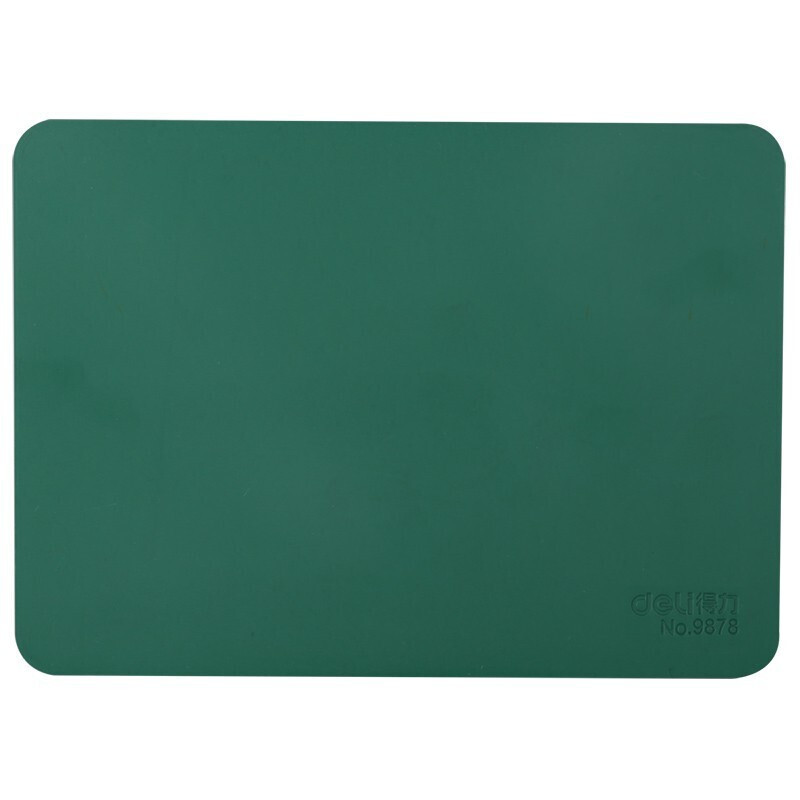 得力（deli） 财务专用印章垫银行印台 方形盖章垫 直径18CM 厚4MM 军绿色 9878  1块装