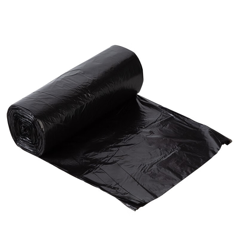 得力（deli）垃圾袋加厚点断式垃圾袋中号垃圾袋50*60cm(黑色)(3卷/包) 办公生活用品 5包装18743