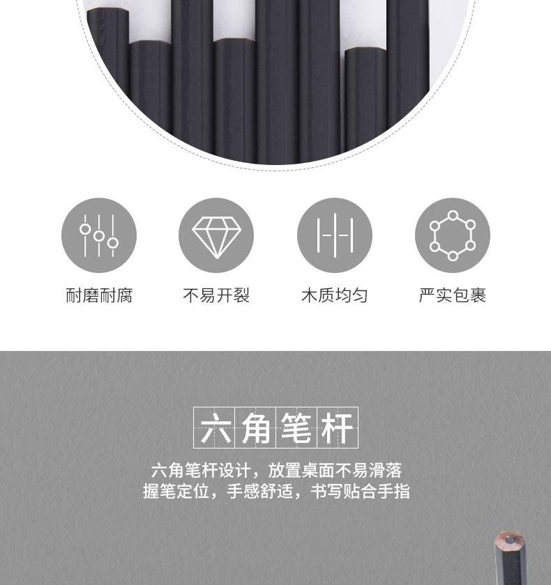 得力（deli） 铅笔高级绘图铅笔学生文具HB书写绘图铅笔（50支/筒) 1筒装 58114