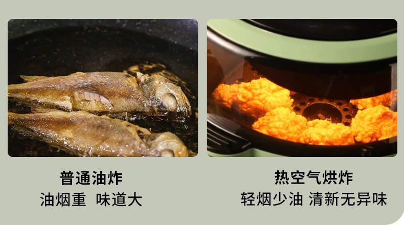 康佳（KONKA）空气炸锅 家用6.5L大容量 无油脱脂更健康 KGKZ-6505 橙色