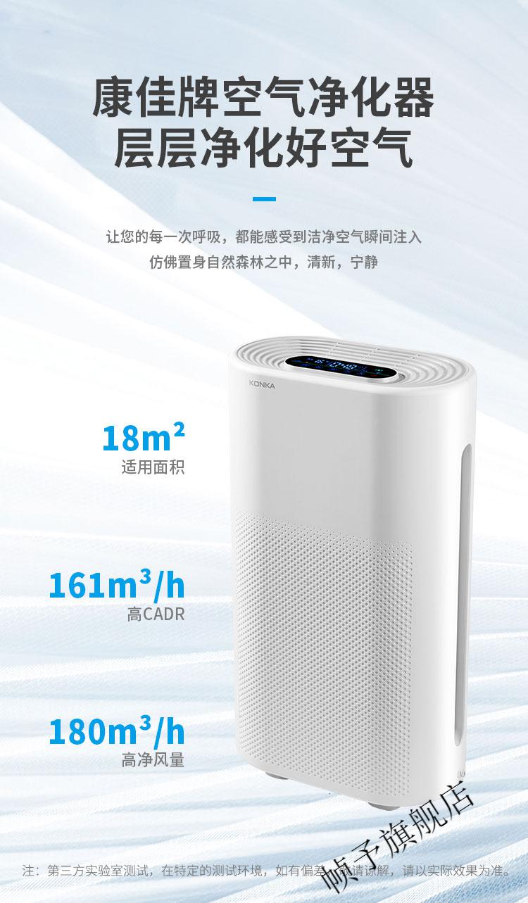 康佳（KONKA）空气净化器 除烟尘家用空气净化器 KQ-JH70