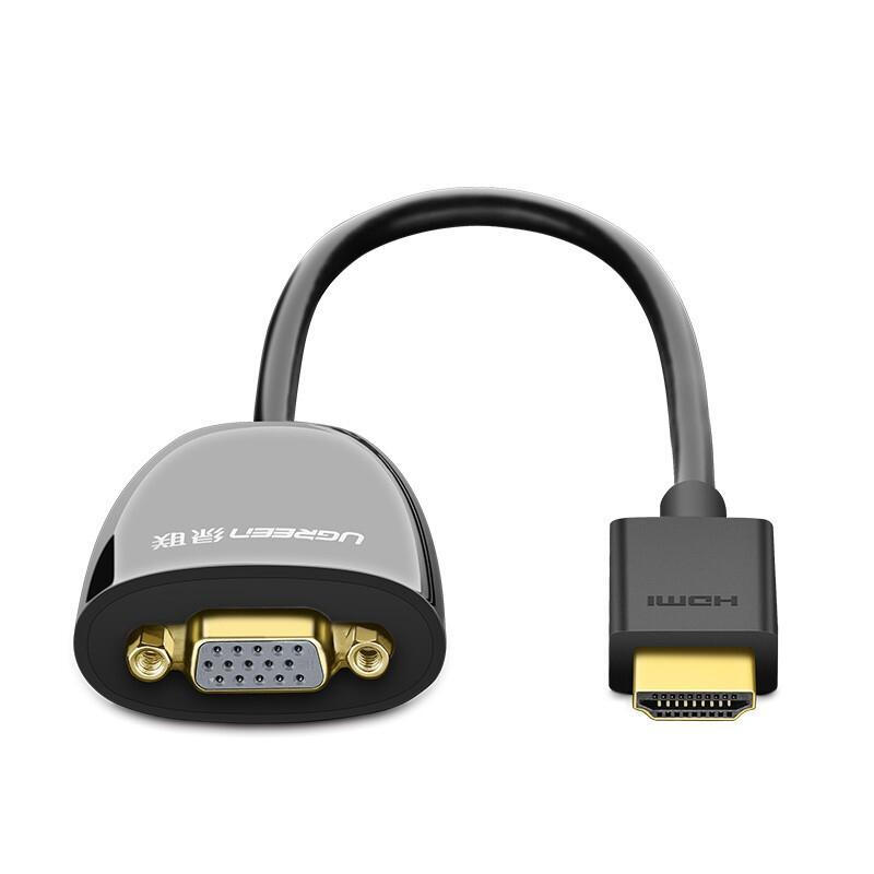 绿联（UGREEN）HDMI转VGA线转换器 高清视频转接头  黑 40253