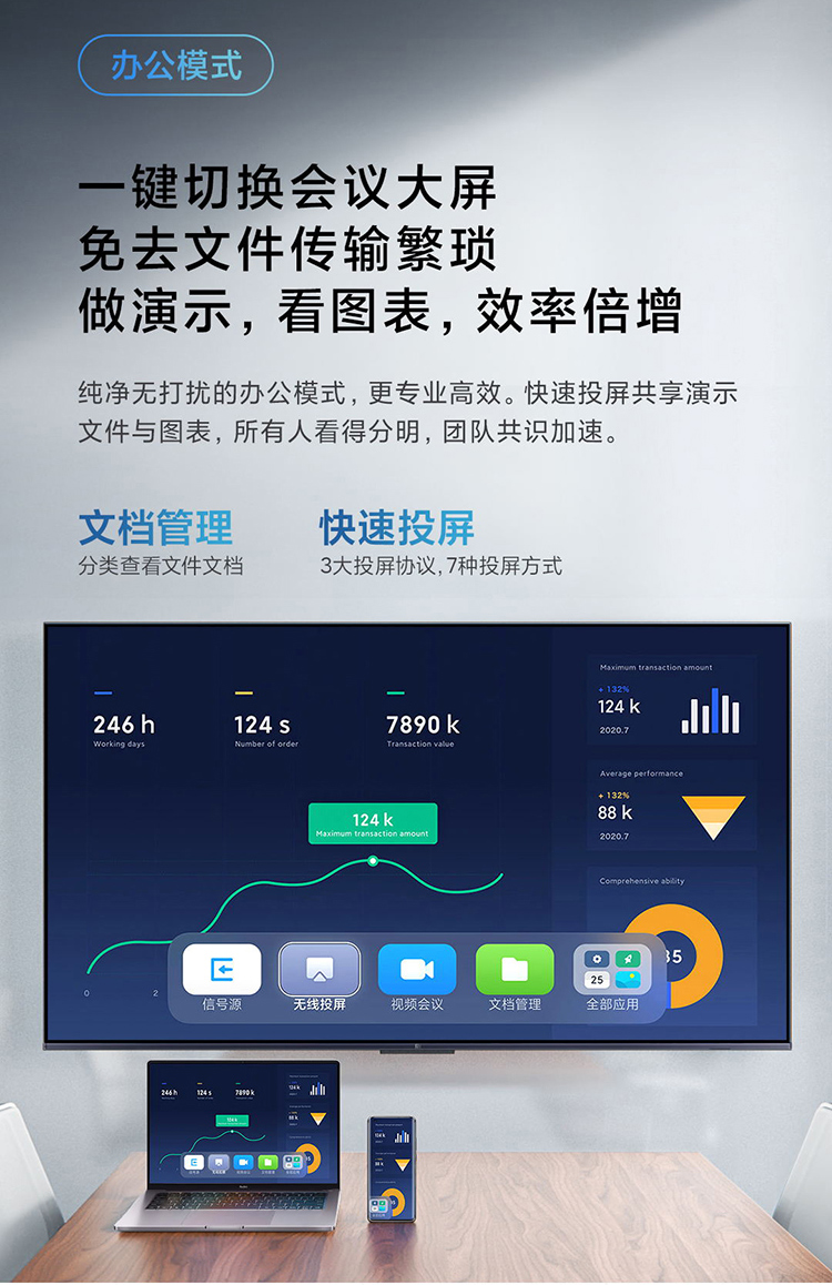 小米电视EA65 2022款 65英寸 金属全面屏 远场语音 逐台校准4K超高清智能教育电视机L65M7-EA