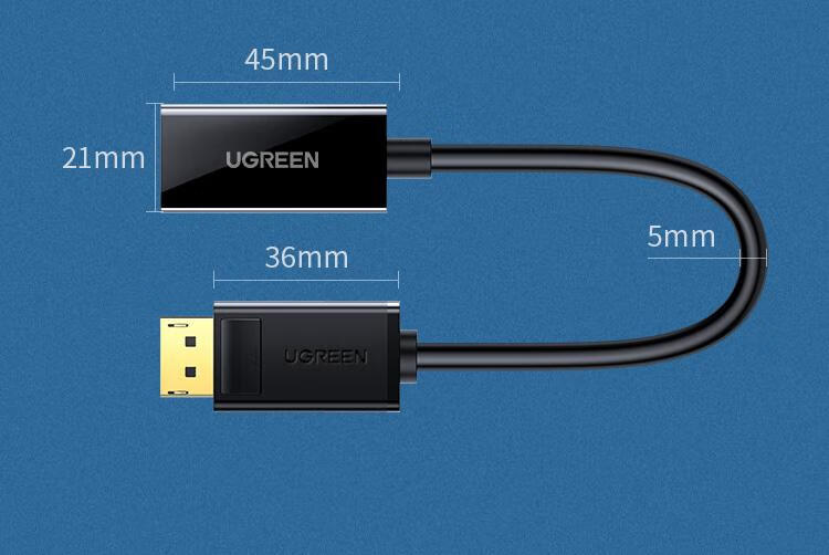 绿联（UGREEN）DP转HDMI转换器线 高清DisplayPort公转HDMI母转接头40362