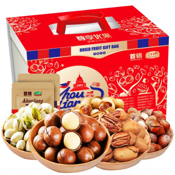 首粮坚果礼盒 每日坚果休闲零食干果炒货大礼包年货礼盒 尊享优果1720g