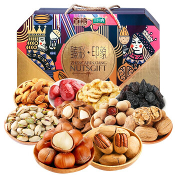 首粮坚果礼盒 每日坚果休闲零食干果炒货大礼包年货礼盒 臻彩印象2120g