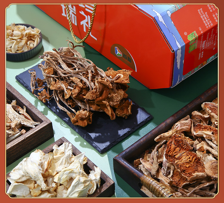 首粮然萃南北干货礼盒山珍食用菌菇大礼包 山珍瑞礼干菌礼盒1070g