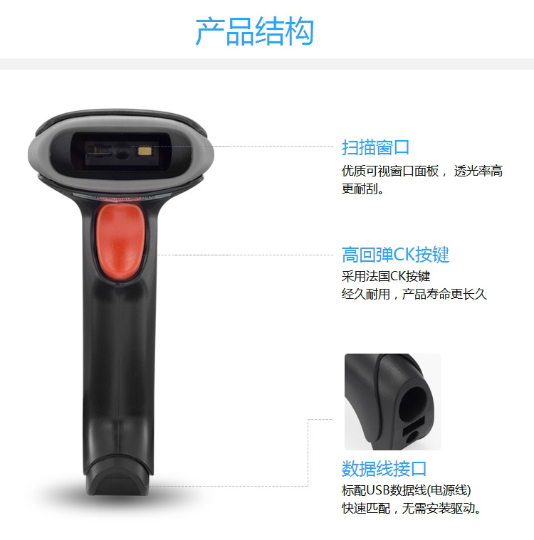 歌派（GEPAD）W-620无线二维码扫描枪 超市收银微信支付扫码枪 快递条形码扫描器农资兽药扫码器