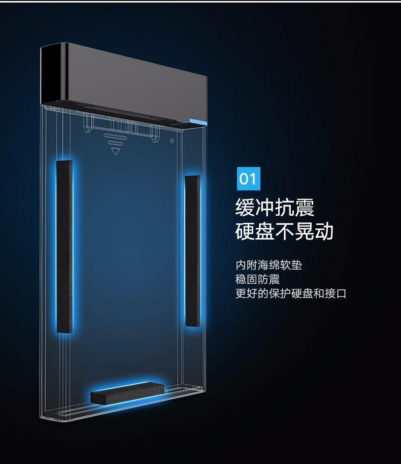 绿联（UGREEN）Type-C移动硬盘盒 USB3.1 2.5英寸硬盘盒  黑色 US221