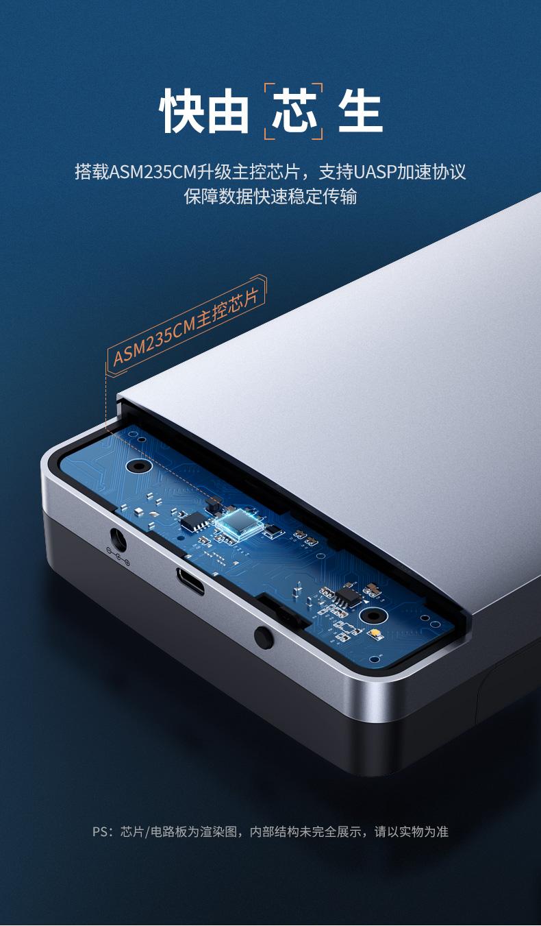 绿联（UGREEN）Type-C3.1移动硬盘盒2.5/3.5英寸 SATA串口  CM301