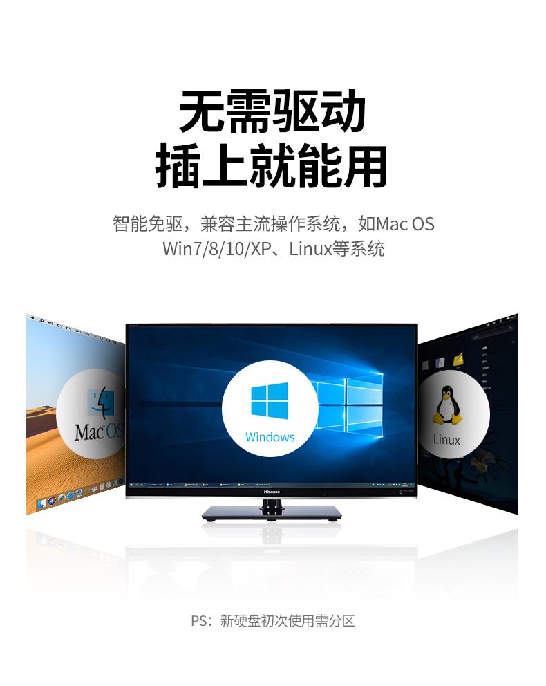 绿联（UGREEN）USB3.0移动硬盘盒 3.5英寸 SATA串口 固态机械硬盘盒 CM472