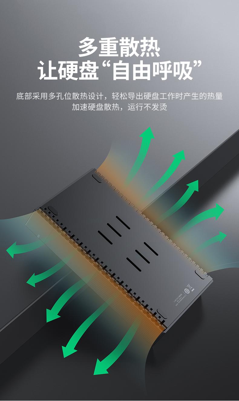绿联（UGREEN）USB3.0移动硬盘盒 3.5英寸 SATA串口 固态机械硬盘盒 CM472