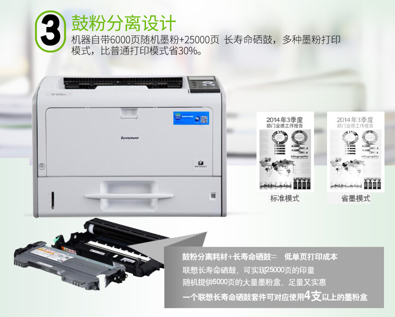联想（Lenovo）LJ6700DN 黑白激光打印机 38页/分钟高速A3打印 企业办公商用 双面网络打印