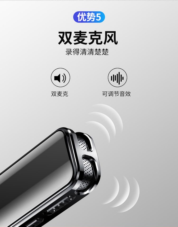 纽曼（Newsmy）录音笔 V19 32G一键录音 音频线转录 微型高清远距降噪录音器 学习培训会议录音速记 深锖色