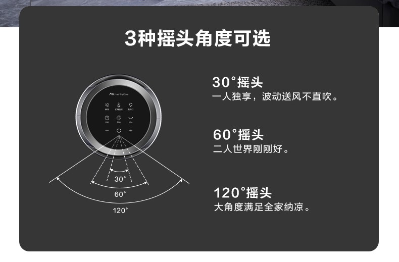 美的（Midea）电风扇无叶风扇 无叶智能温感空气净化扇 宿舍 轻音塔扇 遥控定时AMS150-C（白色）