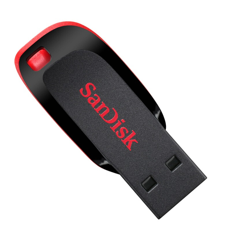 闪迪 (SanDisk)32GB USB2.0 U盘 CZ50酷刃 黑红色 时尚设计 安全加密软件