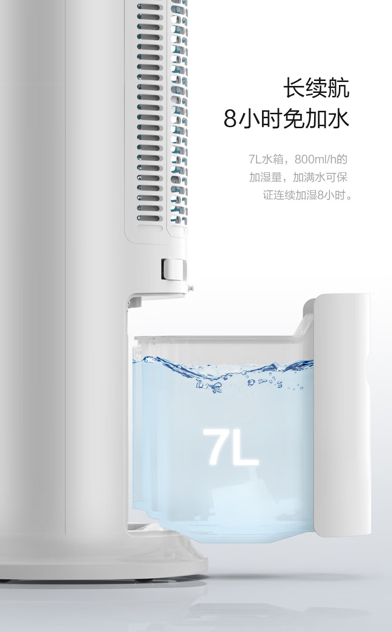 美的（Midea）电风扇冷风扇 空调扇 蒸发式 水冷塔扇 定时节能 家用 大风量 健康柔风不干燥ACA12XCR（白色）