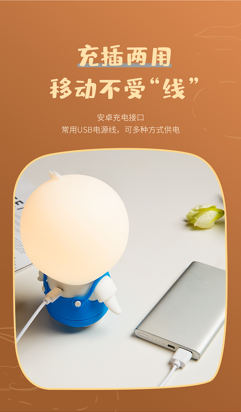 美的（Midea）LED卧室台灯 美小明系列装饰小夜灯 三种模式 无极调光 MTD1.5-M/K-01
