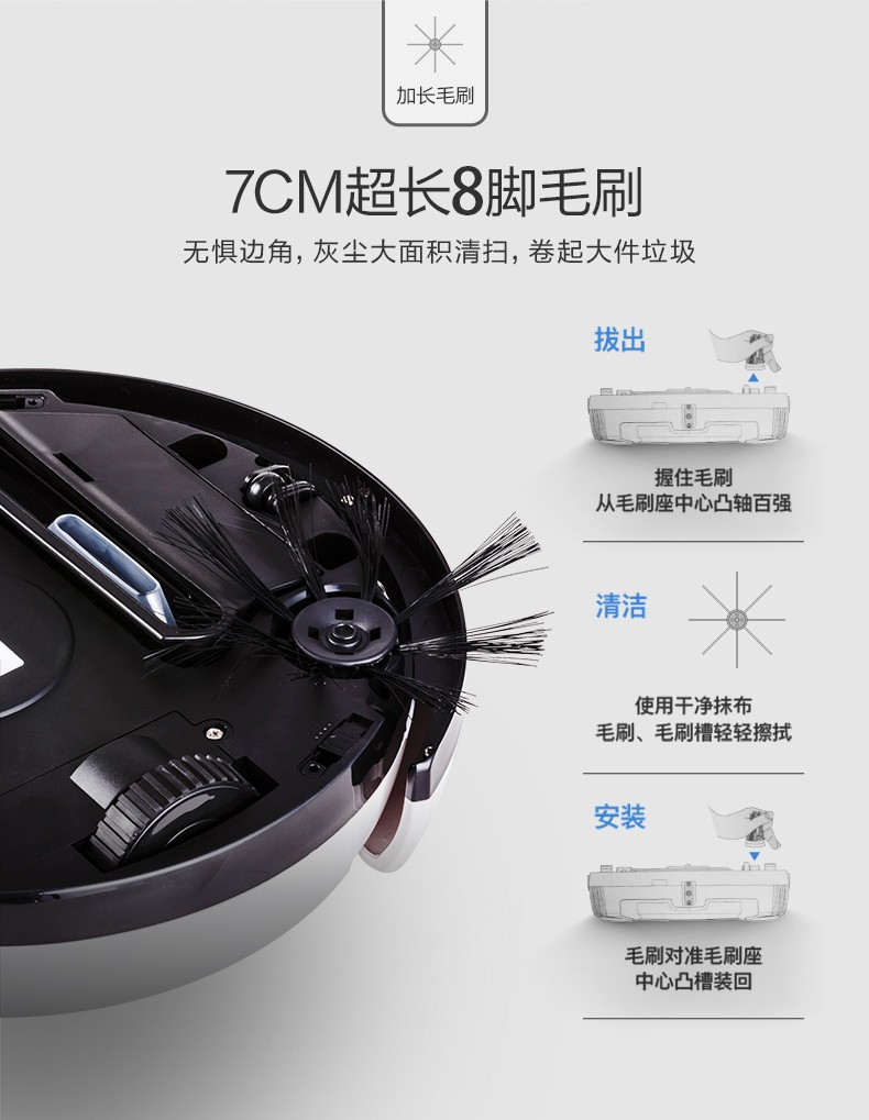 美的（Midea）扫地机器人 四种清扫模式 智能探测 防跌落 自动休眠/断电功能 VR05F5-TY