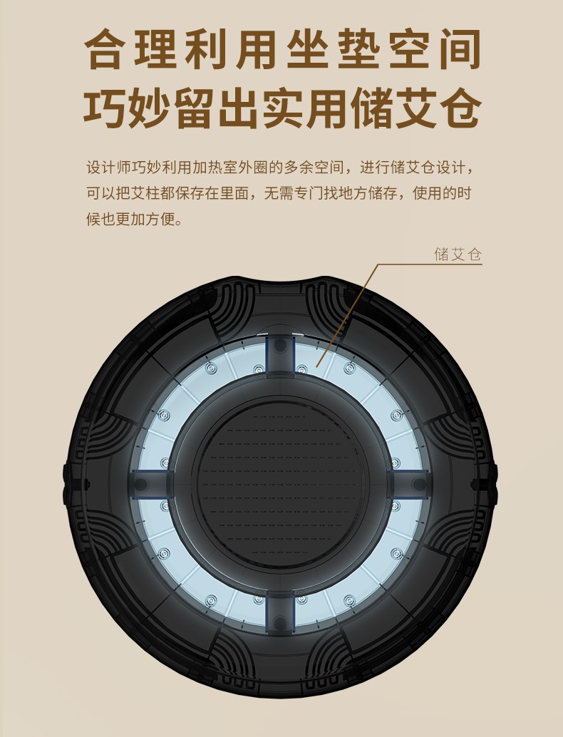 和正(HEZHENG) 按摩器艾灸坐垫蒲团 全身 熏蒸仪器具 臀部 腿部 艾灸坐垫+40个艾柱+10个无纺布隔垫HZ-AJZD-1