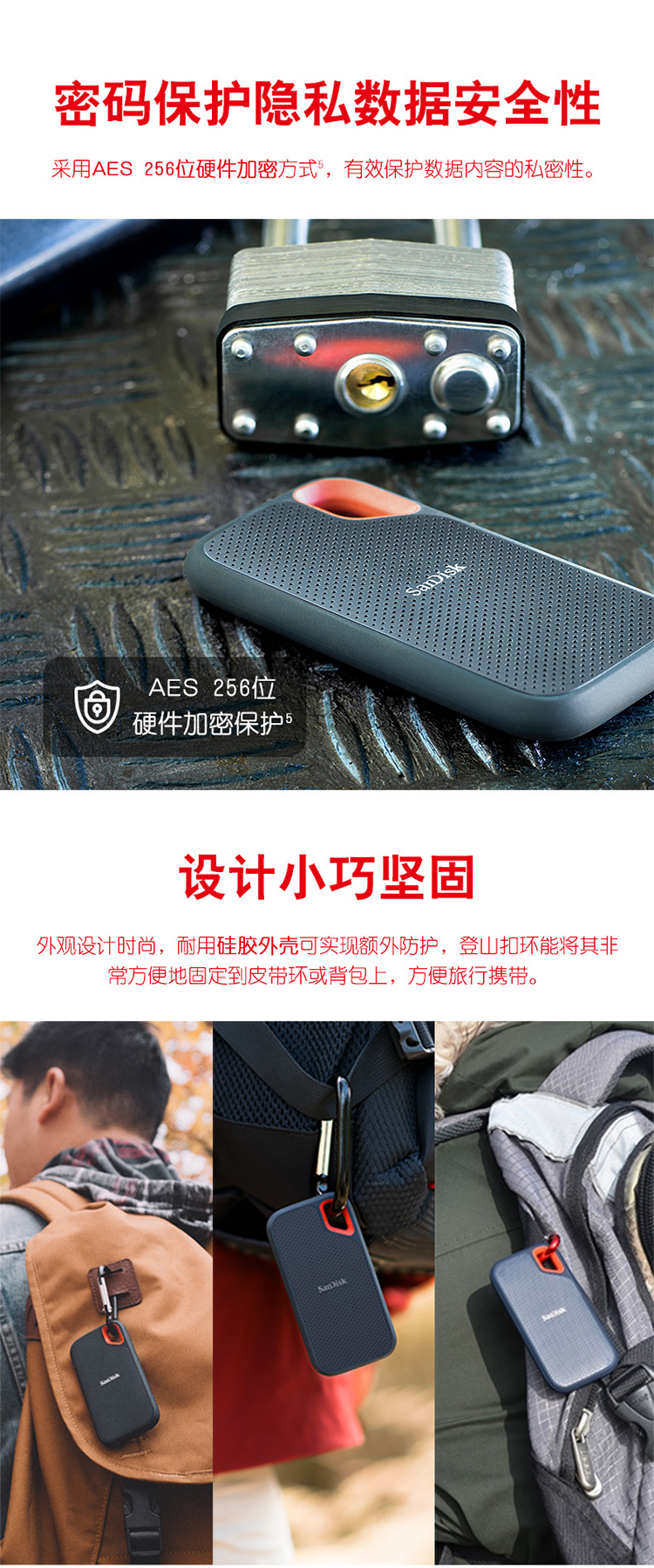 闪迪(SanDisk)1TB Nvme 移动固态硬盘（PSSD）E61至尊极速卓越版 传输速度1050MB/s IP55等级三防保护