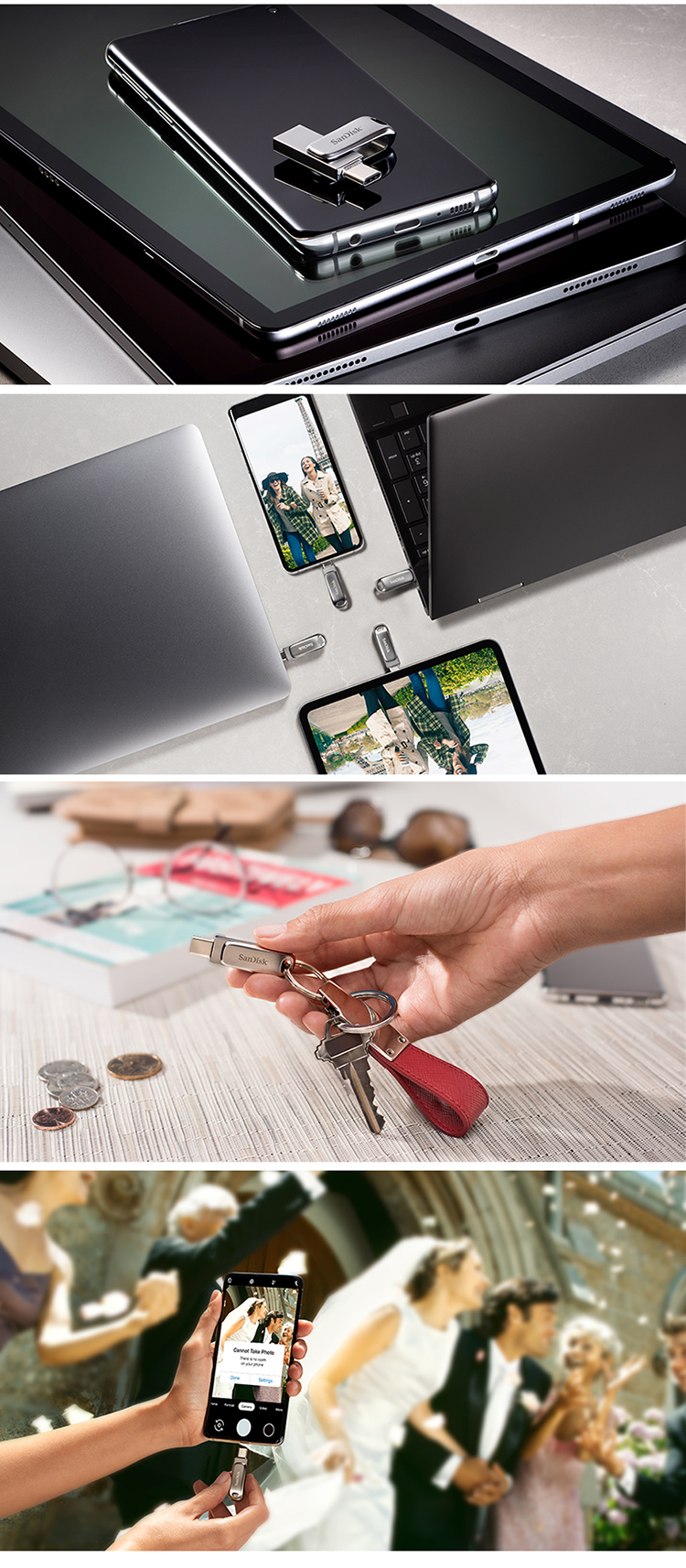 闪迪(SanDisk) 128GB Type-C USB3.1 手机U盘 DDC4至尊高速酷锃 读速150MB/s 全金属旋转双接口 手机电脑用
