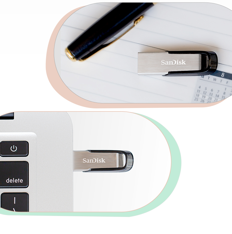 闪迪(SanDisk)64GB USB3.0 U盘 CZ73酷铄 银色 读速150MB/s 金属外壳 内含安全加密软件
