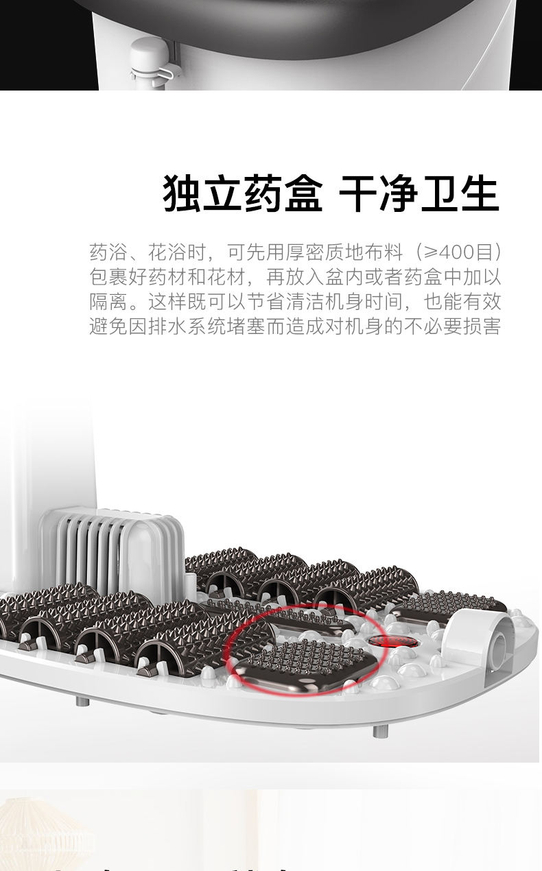 泰昌（Taicn）足浴盆脚动滚轮按摩泡脚桶气波按摩加热恒温家人熏蒸泡脚盆礼物 TC-Z3211经典黑金款