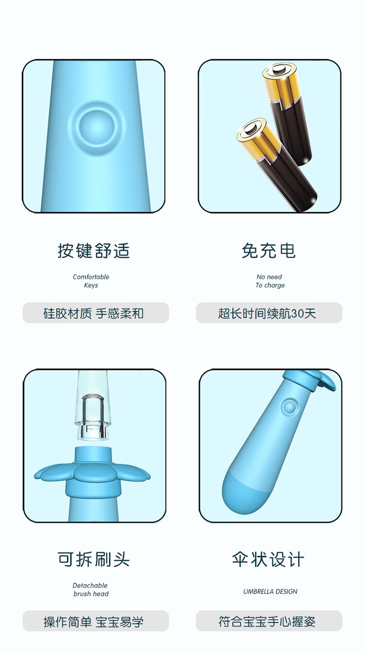 美的（Midea）电动牙刷低震儿童防吞咽电动牙刷MC-AE0101
