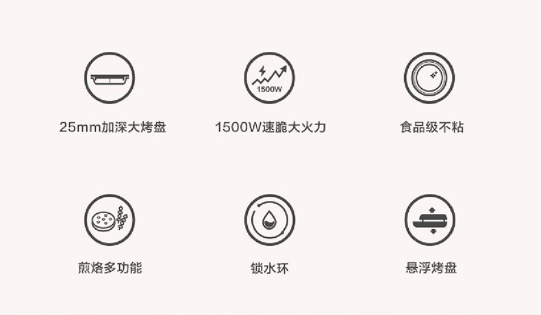美的Midea煎烤机JH3003电饼铛家用加深智能悬浮式双面加热 速脆烙饼机 多功能煎烤机