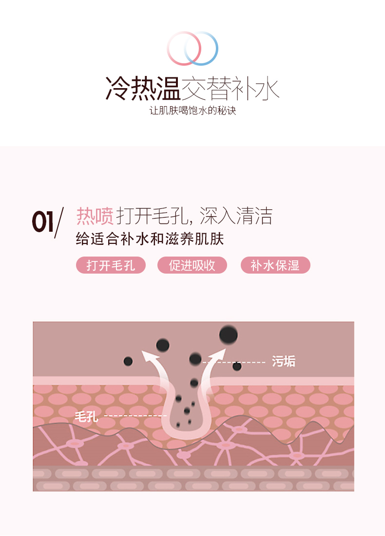 金稻（K-SKIN）美容器 蒸脸器 美容仪 冷热喷 纳米离子 喷雾补水仪 面膜搭档 蒸脸仪 KD23313粉色猫咪款