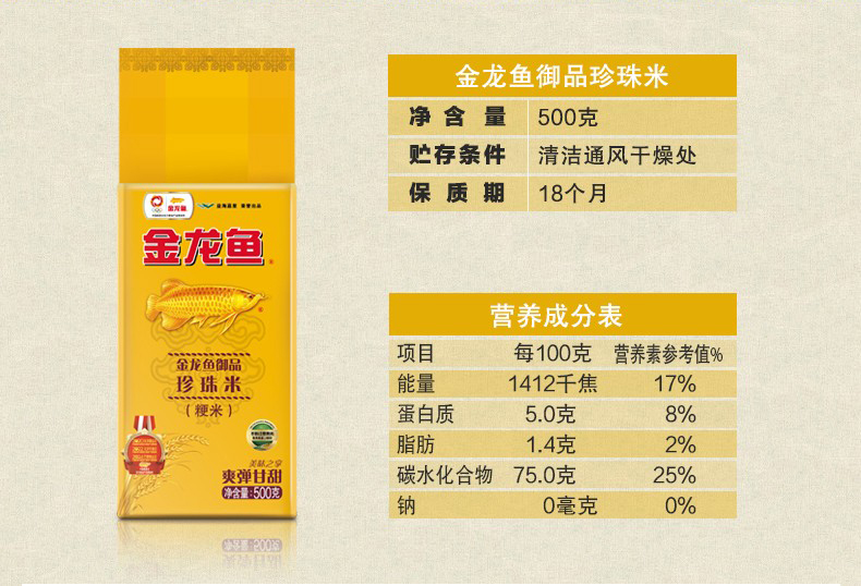 金龙鱼御品珍珠米2.5kg
