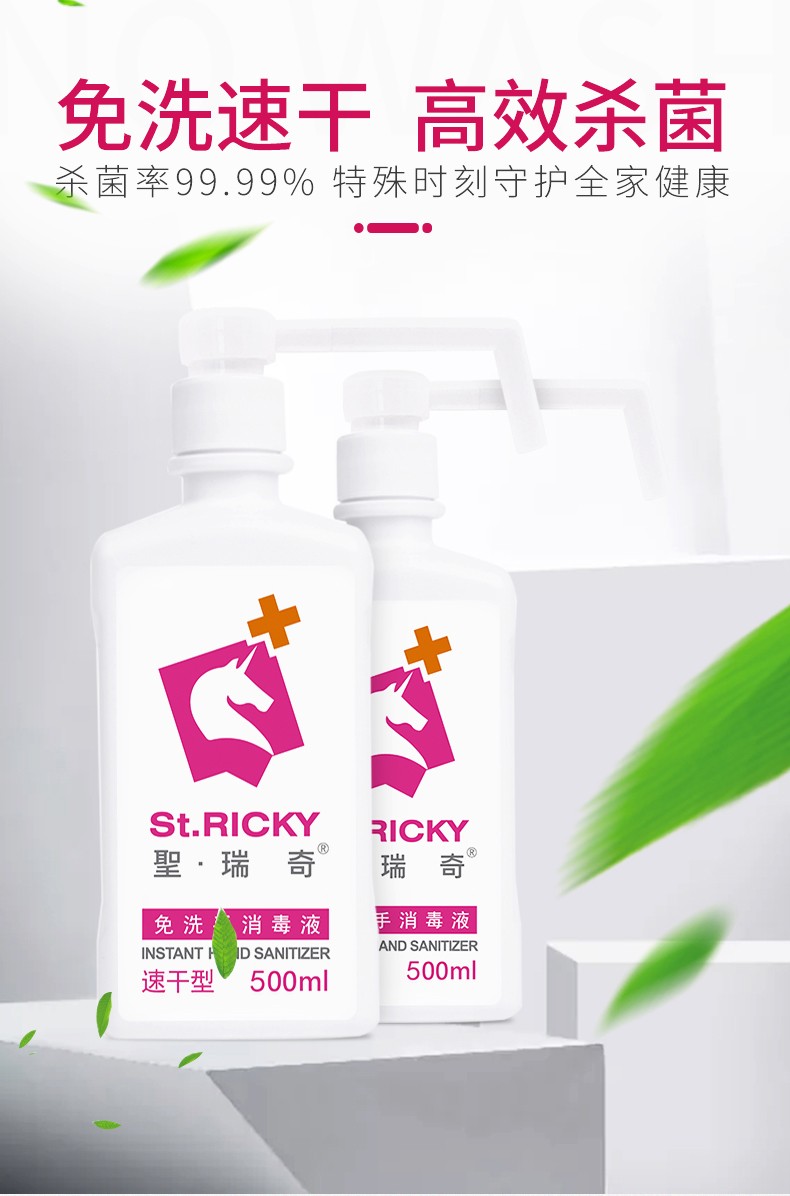 聖瑞奇（St.RICKY）免洗速干洗手液家用免洗消毒液杀抑菌洗手液 500ml