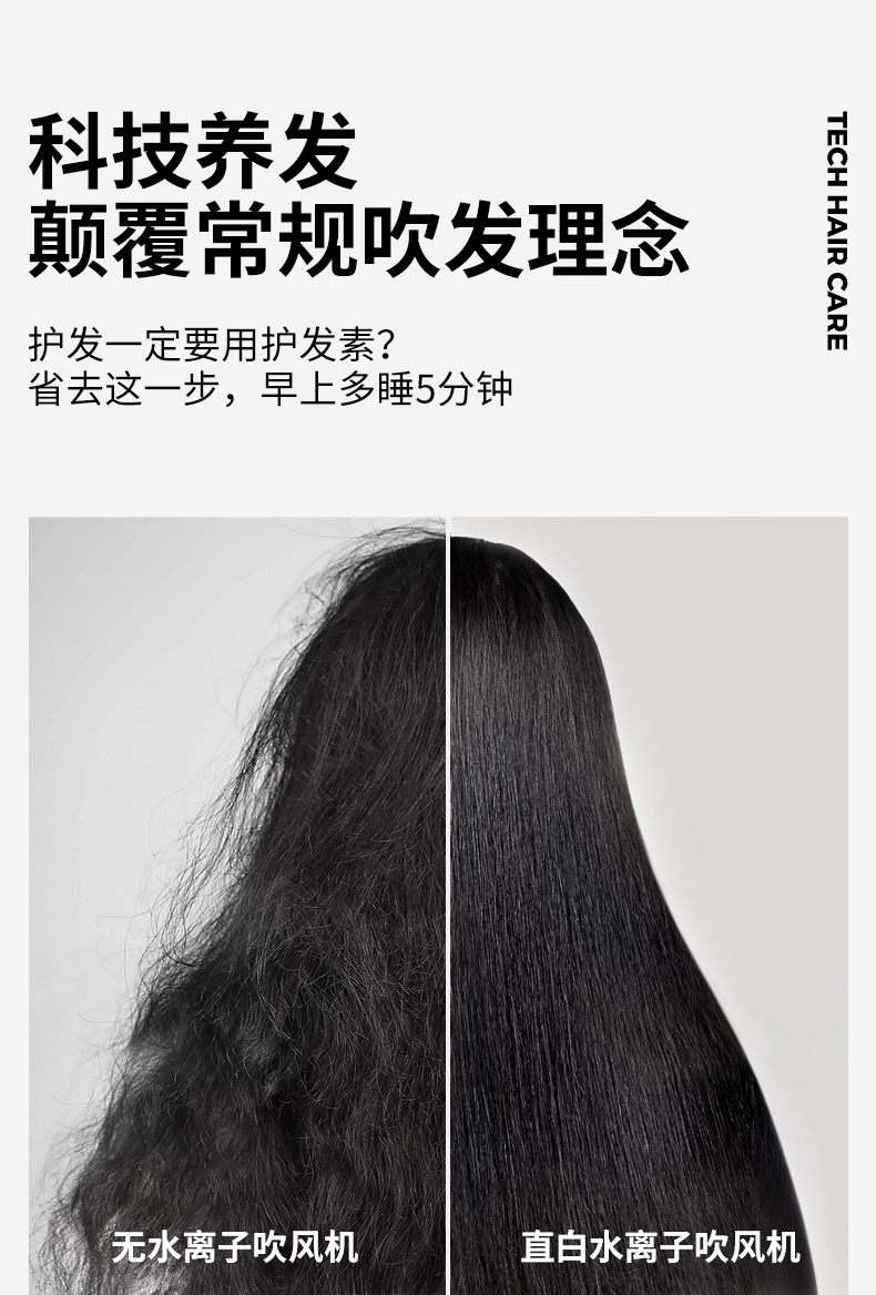 直白水离子吹护机 水离子智能控温护发 电吹风机 HL6