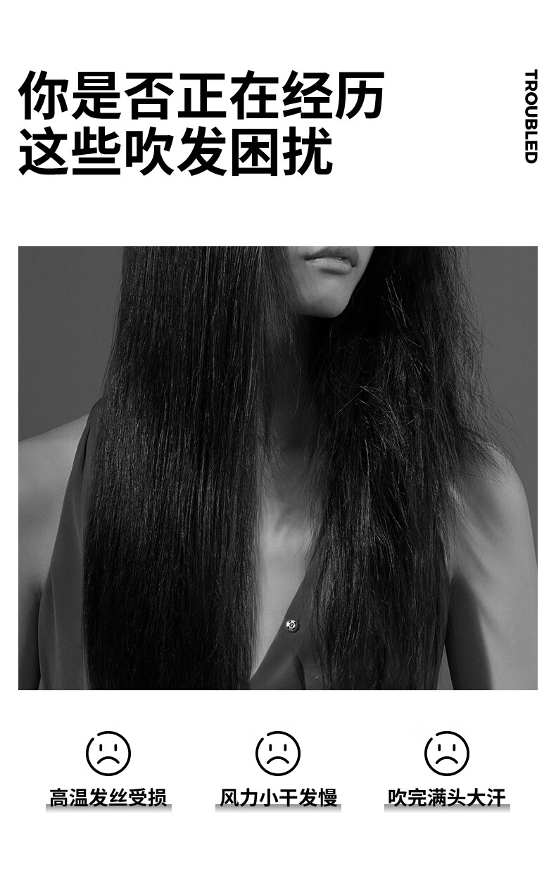直白水离子吹护机 水离子智能控温护发 电吹风机 HL6