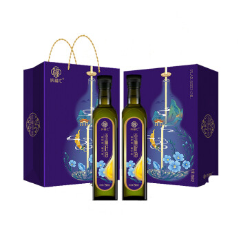  纳福汇 冷榨亚麻籽油礼盒经典特制礼盒750ml*2