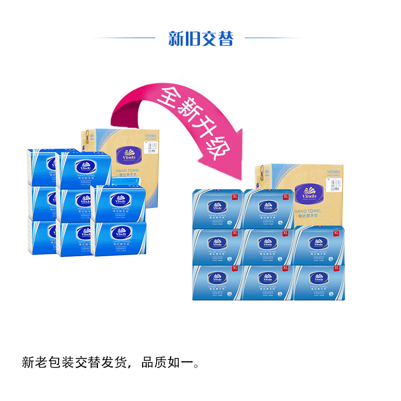 维达（Vinda）擦手纸200抽张20包（蓝包）抽取式卫生纸厨房商用三折手纸巾VS2060
