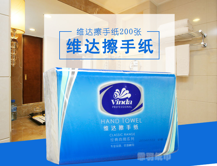 维达（Vinda）擦手纸200抽张20包（蓝包）抽取式卫生纸厨房商用三折手纸巾VS2060