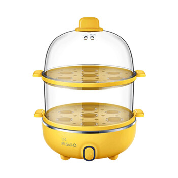 美的（Midea）多用途锅捣蛋鬼系列 家用多功能小电蒸蛋器 不锈钢双层电蒸锅 迷你电蒸锅ZG16E111黄色