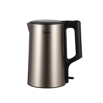 美的（Midea）电水壶/热水瓶1.7L烧水壶 电热水壶家用双钢防烫防干烧热水壶304不锈钢电水壶PJ17A01金色